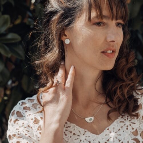 bijoux de mariage argent et tourmaline